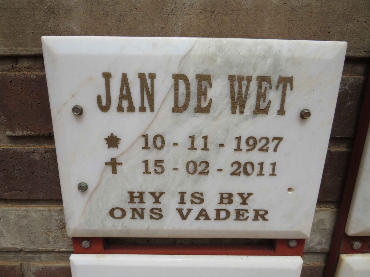 WET Jan, de 1927-2011