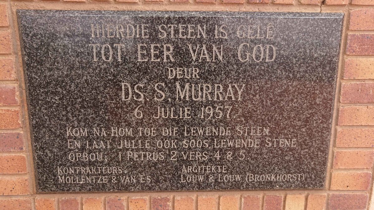 5. Leonardville N.G. Kerk: Gedenksteen