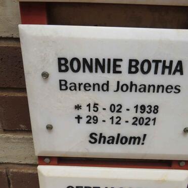 BOTHA Barend Johannes 1938-2021