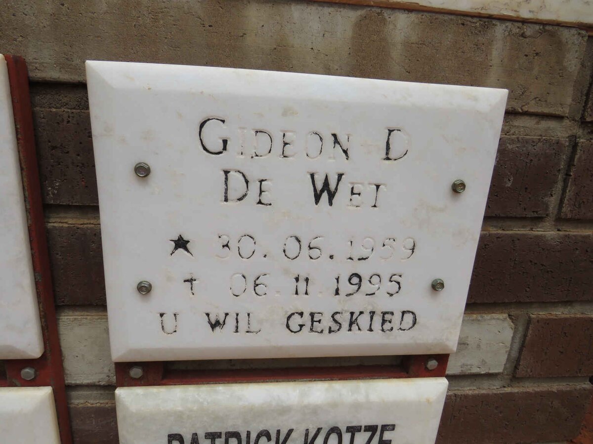 WET Gideon D., de 1959-1995