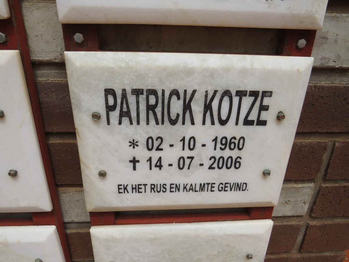KOTZE Patrick 1960-2006