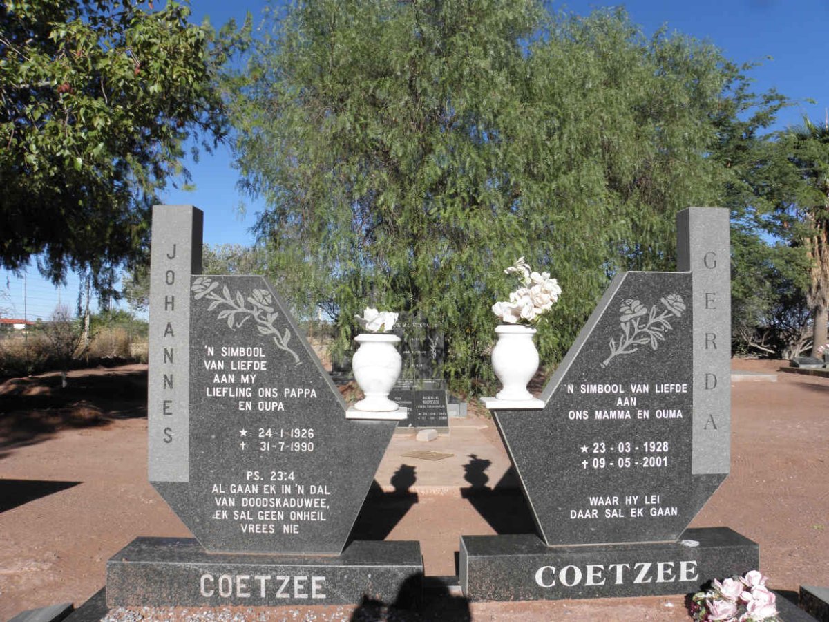 COETZEE Johannes 1926-1990 & Gerda 1928-2001