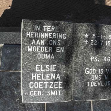COETZEE Elsie Helena nee SMIT 1915-1995