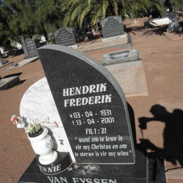 EYSSEN Hendrik Frederik, van 1931-2001