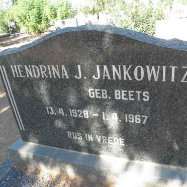 JANKOWITZ Hendrina J. nee BEETS 1928-1967