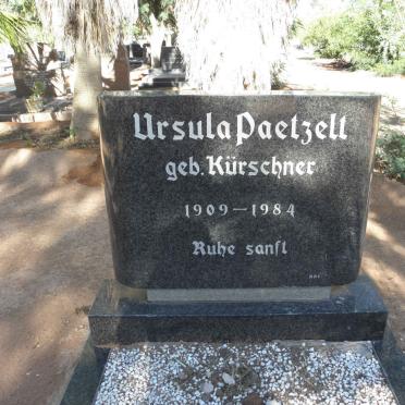PAETZELT Ursula nee KÜRSCHNER 1909-1984