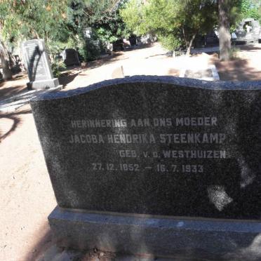 STEENKAMP Jacoba Hendrika nee V.D. WESTHUIZEN 1852-1933
