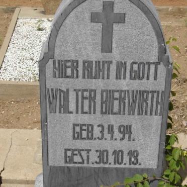 BIERWIRTH Walter 1894-1918