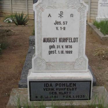 KUHFELDT August 1876-1922 &amp; Ida POHLEN nee KLATT 1881-1935