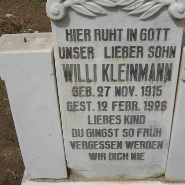 KLEINMANN Willi 1915-1926
