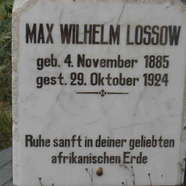 LOSSOW Max Wilhelm 1885-1924