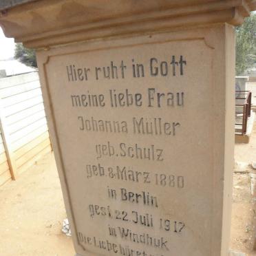 MÜLLER Johanna nee SCHULZ 1880-1917