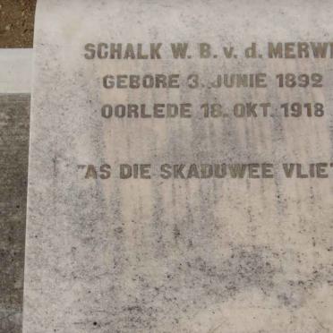 MERWE Schalk W.B., van der 1892-1918