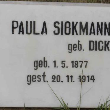 SIEKMANN Paula nee DICKE 1877-1914