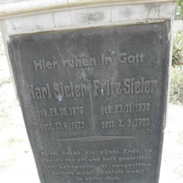 SIELER Karl 1876-1927 :: SIELER Fritz 1870-1907