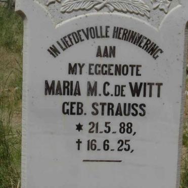 WITT Maria M.C., de nee STRAUSS 1888-1925
