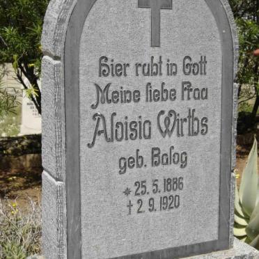 WIRTHS Aloisia nee BALOG 1886-1920
