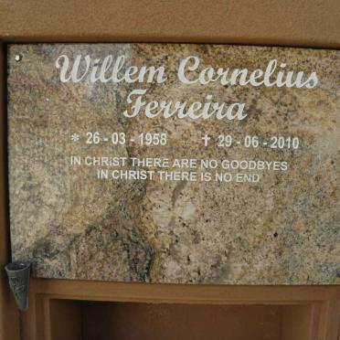 FERREIRA Willem Cornelius 1958-2010