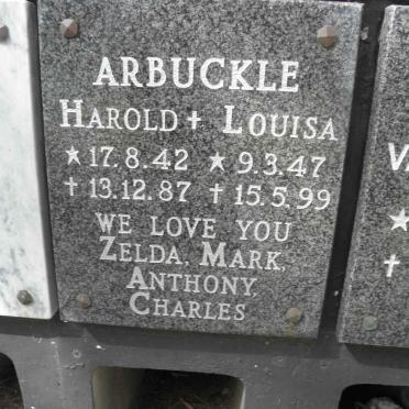 ARBUCKLE Harold 1942-1987 &amp; Louisa 1947-1999