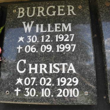 BURGER Willem 1927-1997 &amp; Christa 1929-2010