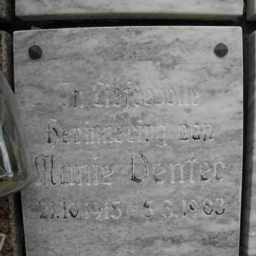 DENTER Manie 1915-1983