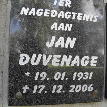 DUVENAGE Jan 1931-2006