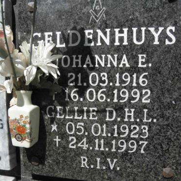 GELDENHUYS Gellie D.H.L. 1923-1997 &amp;  Johanna E. 1916-1992