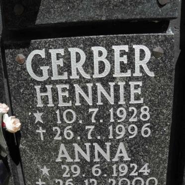 GERBER Hennie 1928-1996 &amp; Anna 1924-2000