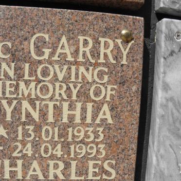 GARRY Charles 1932-2010 &amp; Cynthia 1933-1993
