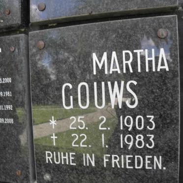 GOUWS Martha 1903-1983