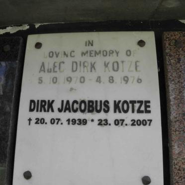 KOTZE Dirk Jacobus 1939-2007 :: KOTZE Alec Dirk 1970-1976