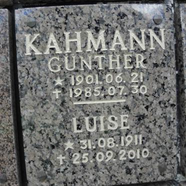 KAHMANN Günther 1901-1985 &amp; Luise 1911-2010