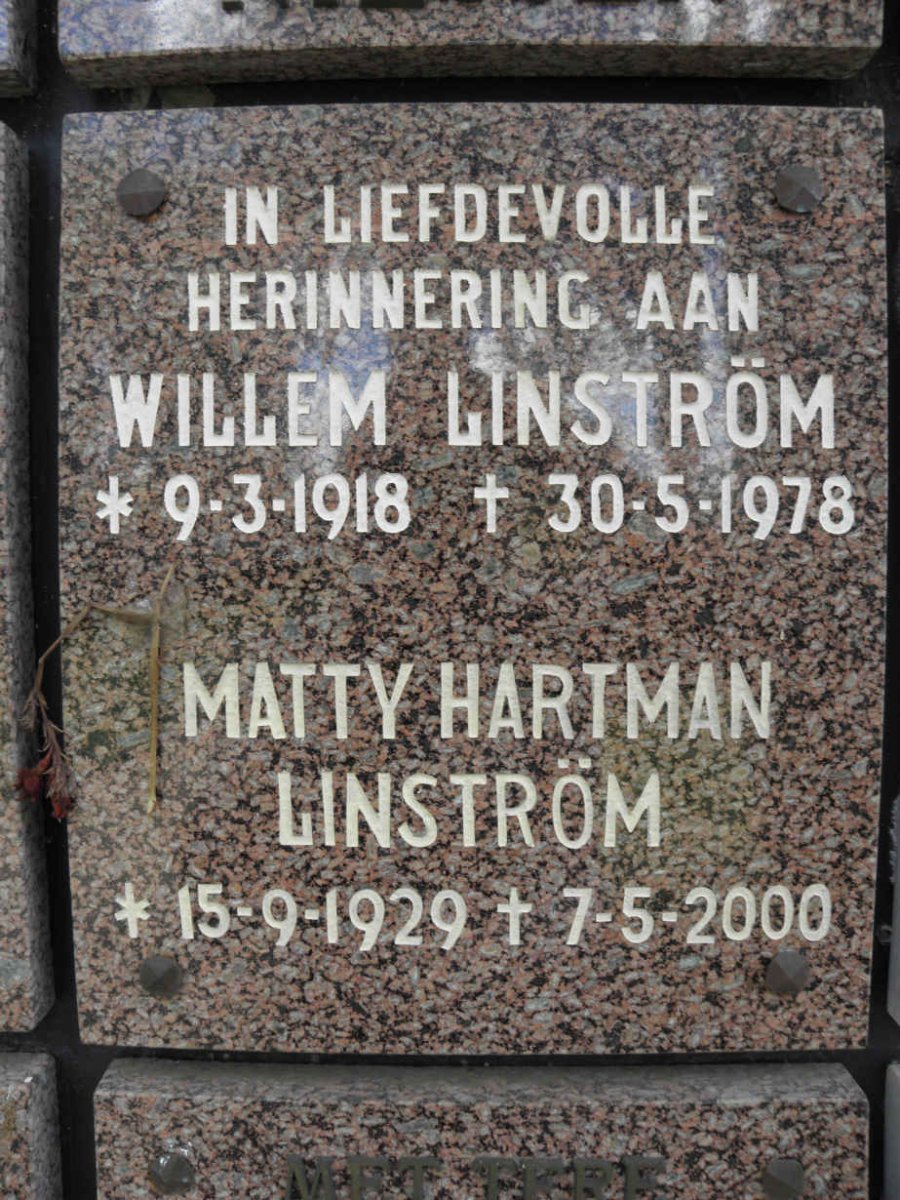 LINSTRÖM Willem 1918-1978 & Matty Hartman 1929-2000