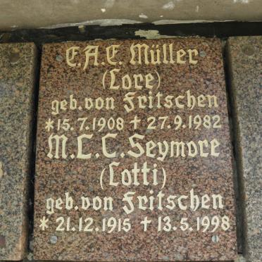 MÜLLER E.A.E. nee von FRITSCHEN 1908-1982 :: SEYMORE M.C.C. nee von FRITSCHEN 1915-1998 