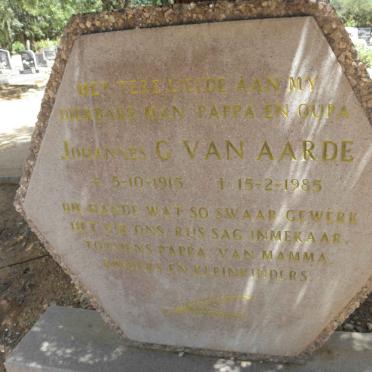 AARDE Johannes C., van 1915-1985