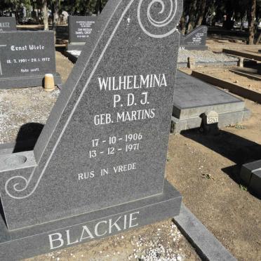 BLACKIE Wilhelmina P.D.J. nee MARTINS 1906-1971