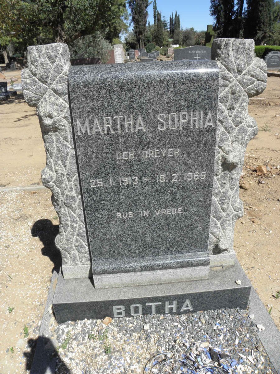 BOTHA Martha Sophia nee DREYER 1913-1965