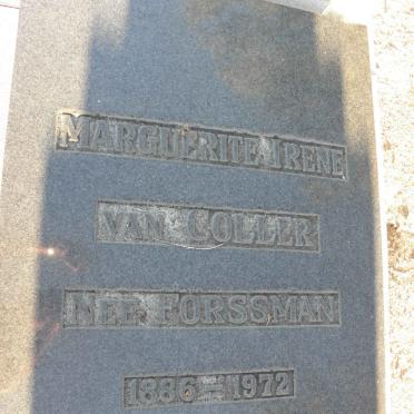 COLLER Marguerite Irene, van nee FORSSMAN 1886-1972