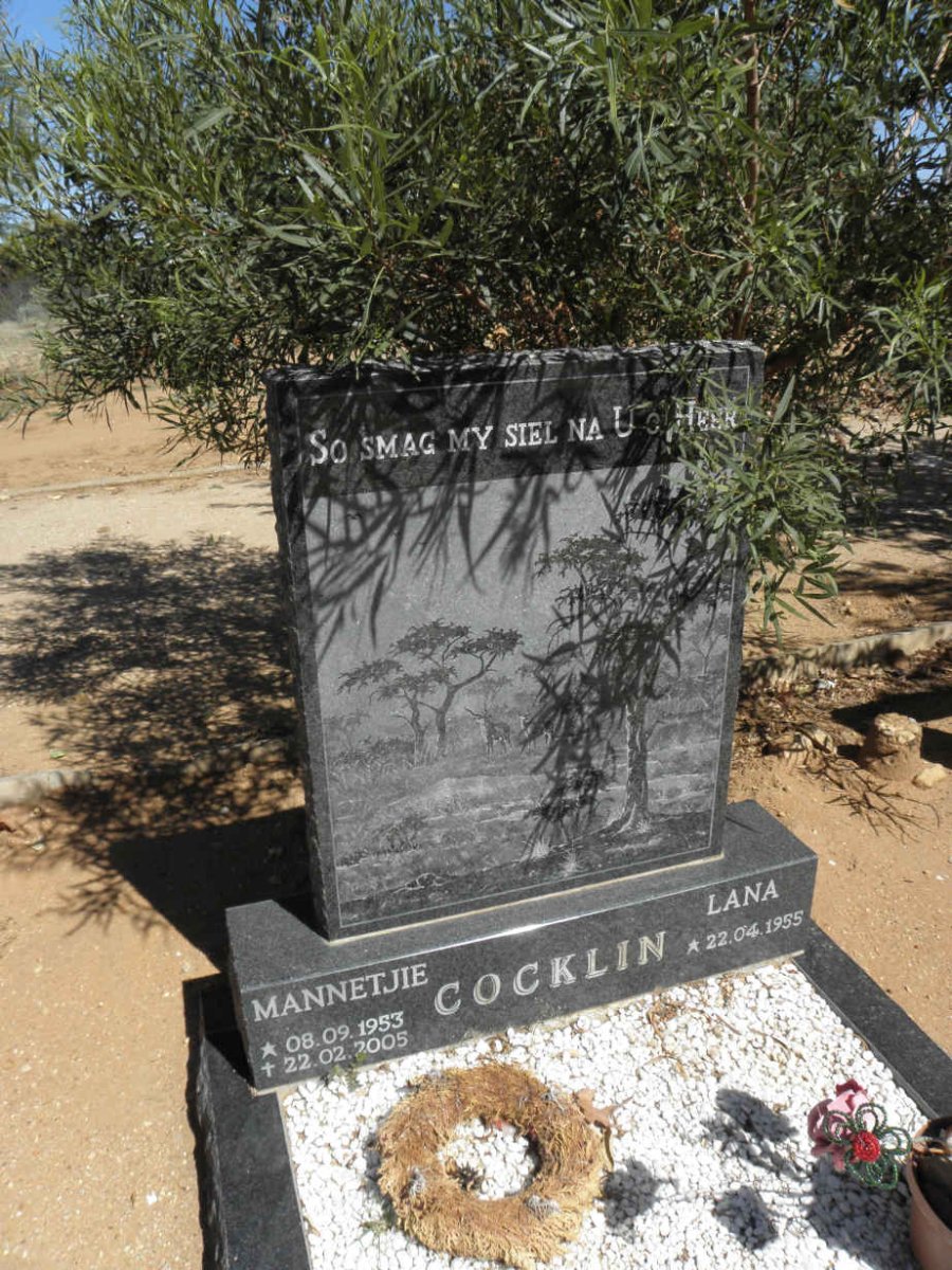 COCKLIN Mannetjie 1953-2005 & Lana 1955-