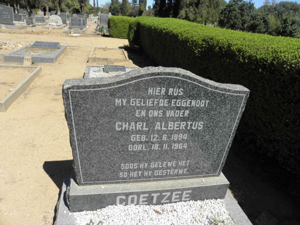 COETZEE Charl Albertus 1894-1964