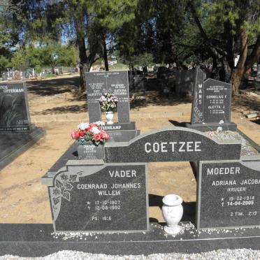COETZEE Coenraad Johannes Willem 1907-1992 &amp; Adriana Jacoba KRUGER 1914-2005
