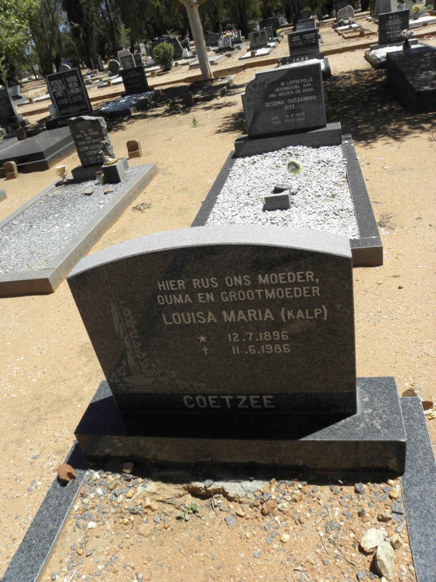 COETZEE Louisa Maria nee KALP 1896-1986