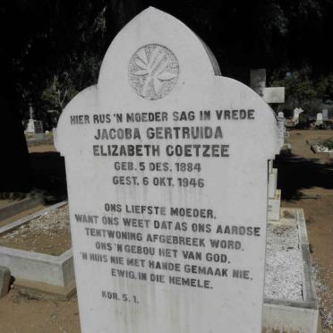 COETZEE Jacoba Gertruida Elizabeth 1884-1946
