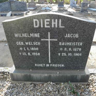 DIEHL Jacob Baumeister 1878-1964 &amp; Wilhelmine WELSCH 1880-1958