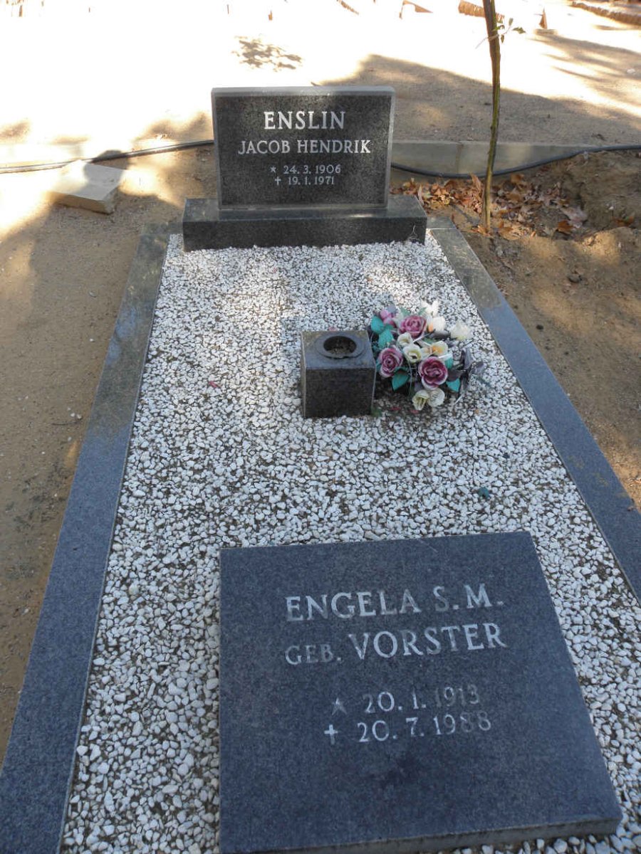 ENSLIN Jacob Hendrik 1906-1971 & Engela S.M. nee VORSTER 1913-1988