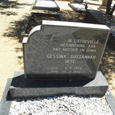 HITE Gessina Sussannah 1904-1986