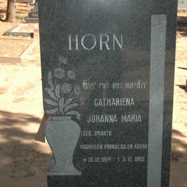 HORN Cathariena Johanna Maria voorheen PRINSLOO voorheen KOEN nee SWARTS 1894-1969
