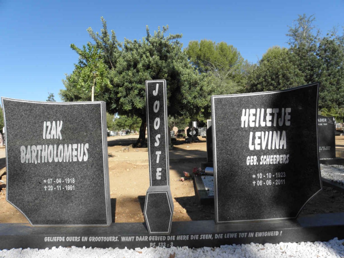 JOOSTE Izak Bartholomeus 1918-1991 & Heiletje Levina SCHEEPERS 1923-2011