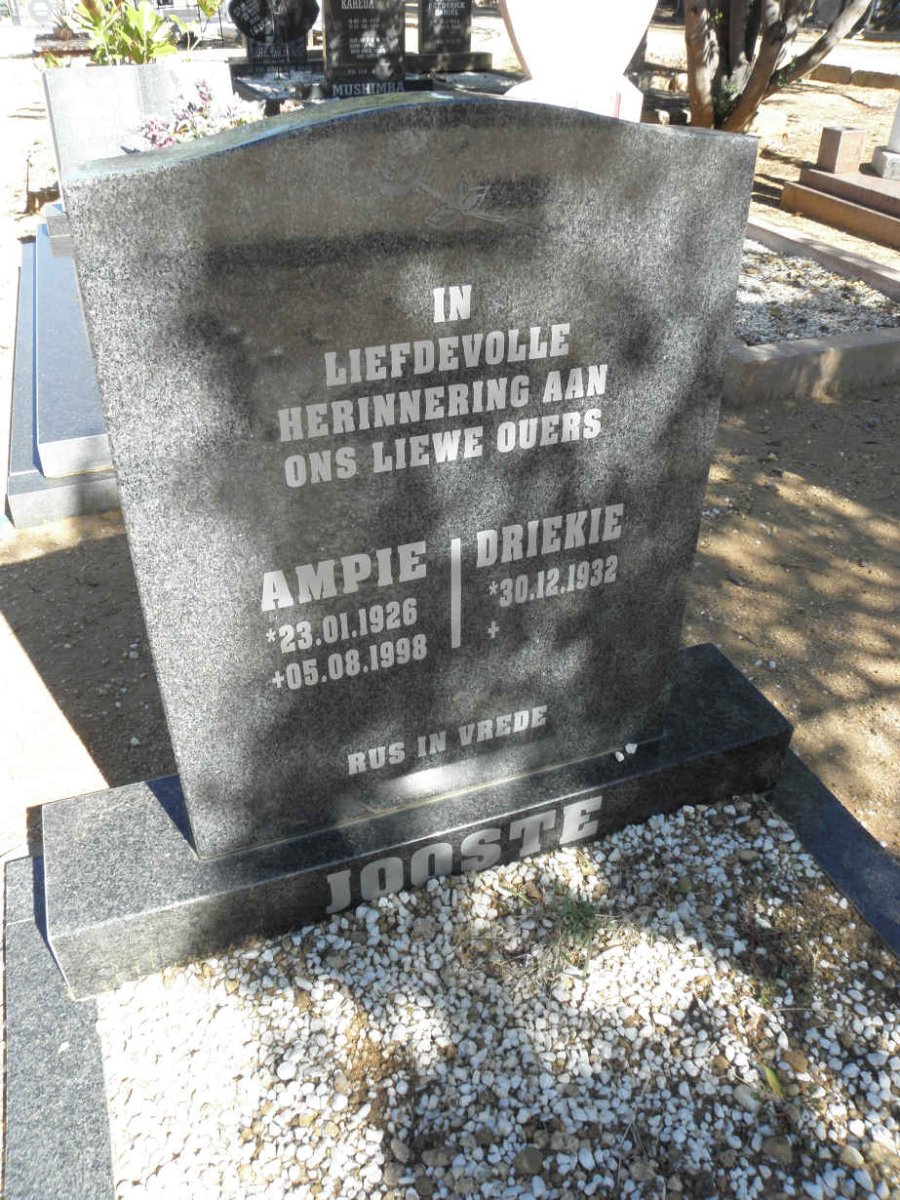 JOOSTE Ampie 1926-1998 & Driekie 1932-