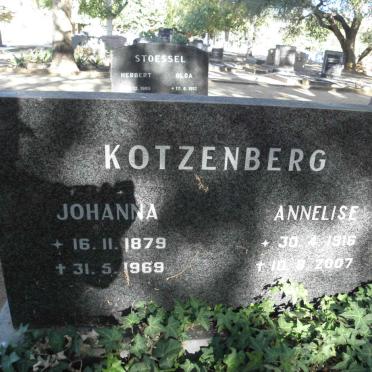 KOTZENBERG Johanna 1879-1969 :: KOTZENBERG Annelise 1916-2007